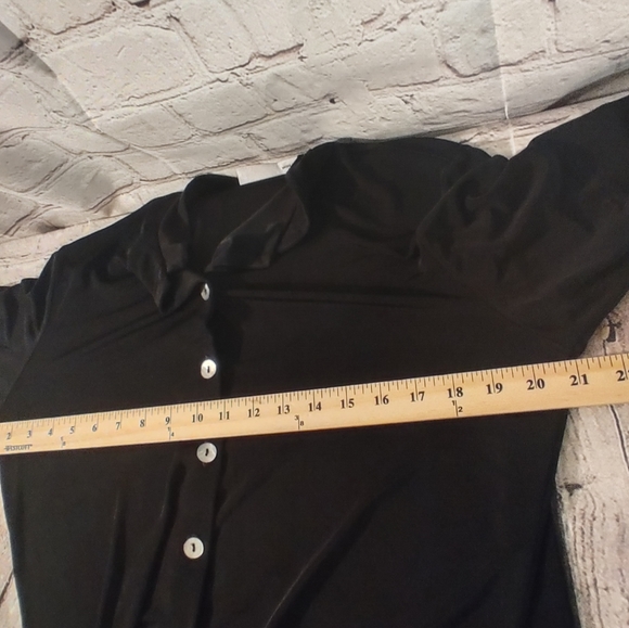 Chicos Travelers Black Size 1 Button Long Sleeve Spandex Shirt - Picture 7 of 16